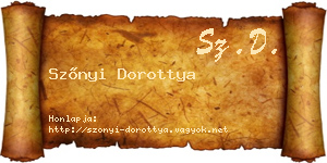 Szőnyi Dorottya névjegykártya